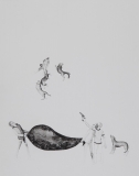 Ohne Titel, Pinselzeichnung, Tusche auf Papier, 64,5 x 51 cm, 2012