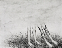 Kain und Abel, Pinselzeichnung, Tusche auf Papier, 52 x 67 cm, 2013