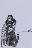 Rodzeństwo, rysunek piórkiem i pędzlem, tusz na papierze, 21 x 14 cm, 2008