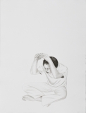 Umreziehung, Pinselzeichnung, Tusche auf Papier, 62 x 47 cm, 2019