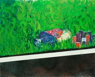 Sprzedawca jagód, 170 x 210 cm, olej na płótnie, 2005