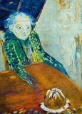 At the Table, Oil on Canvas, 120 x 85 cm, 2005