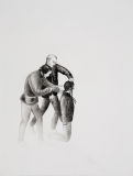 Ohne Titel, Pinselzeichnung, Tusche auf Papier, 62 x 47 cm, 2014